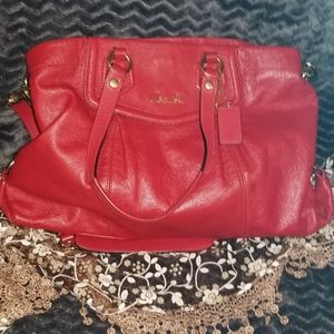 Red Coach handbag, purse, satchel, shoulderbag